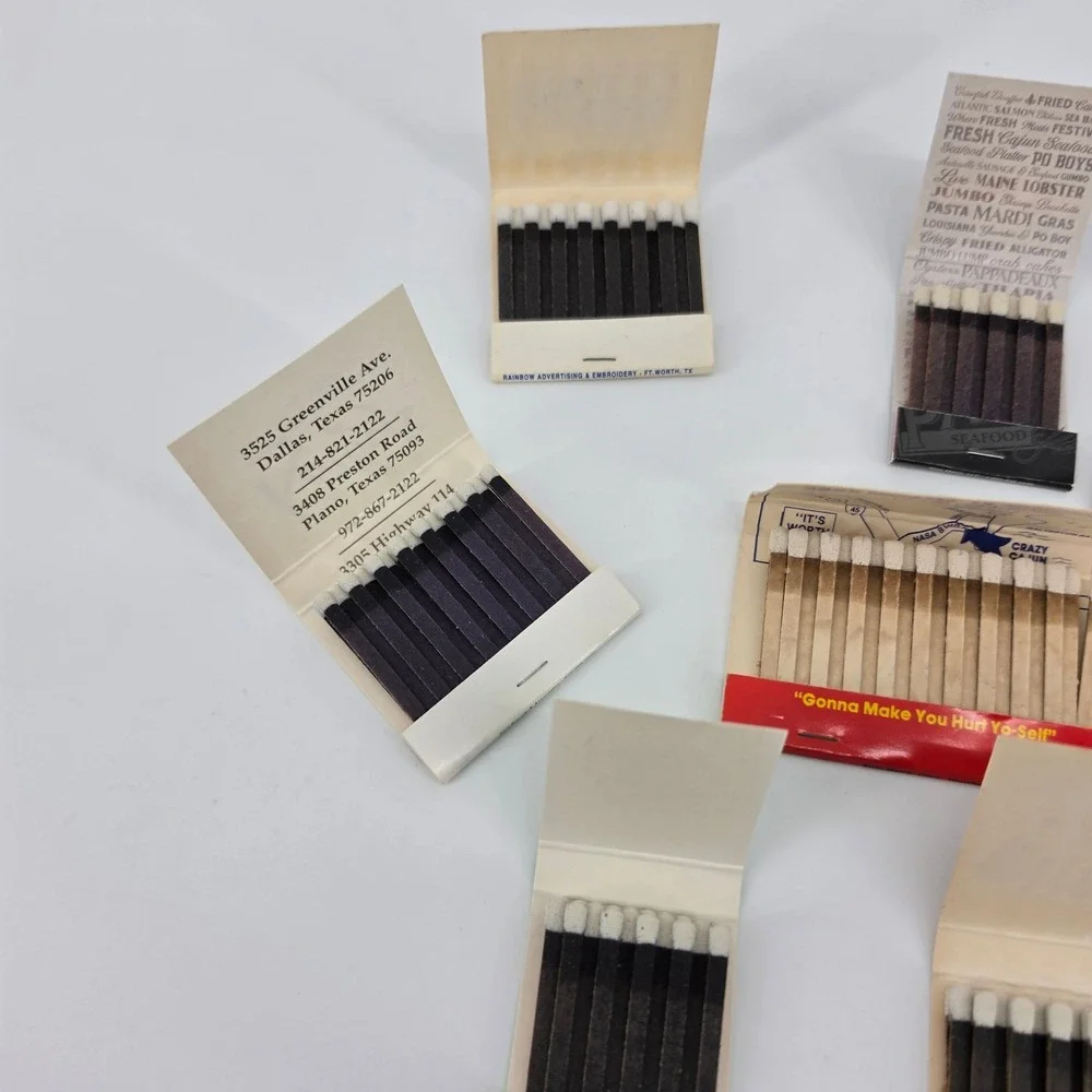 Vintage Texas Restaurant Matchbook Lot 10pc Houston Pappadeaux Kirbys Brenners